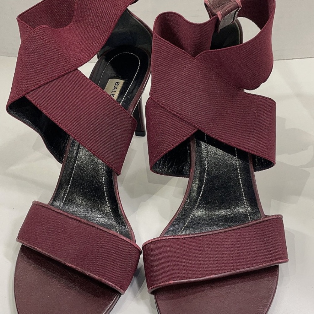 Balenciaga Valentine’s Day ready deep Burgundy Heeled Sandals 37.5 (7 1/2) 326 - Picture 9 of 12